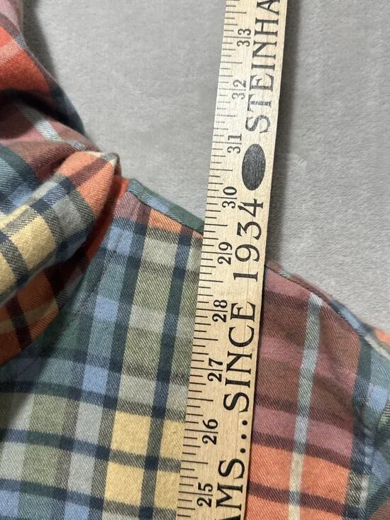 L.L. Bean Scotch Plaid Flannel Women's 3X Relaxed Zip Hoodie Lightweight Logo - Picture 4 of 5